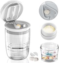 White-1 Pill Splitter and Cutter, Crushes Tablets, Vitaminas, Acero Inoxidable, Copa de Bebida Desmontable