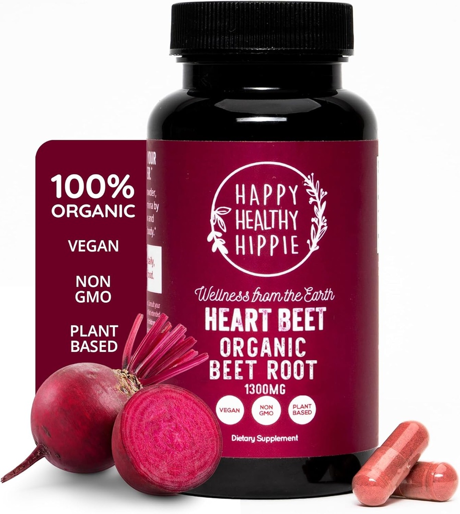 [BRSROGITBMARSAL2] Cápsulas de remolacha orgánica [1,300mg Superfood] – Apoyo a la presión sanguínea, Suplementos de óxido nítrico para hombres " mujeres " , Flujo " , Polvo de remolacha, Antioxidante, Alimentos cerebrales latitud Vegan, 60 Ct