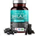 Puro Himalayan Shilajit para Hombres " Mujeres " , 10.000 mg Potencia máxima con ácido fúlvico " Trace Minerals to Enhance Energy and Immune Support, 90 píldoras vegetarianas