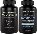Vitaminas Vitales Colostrum cápsulas con vitamina C, zinc + cápsulas de resveratrol