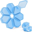 7-en-1 Conjunto Organizador de Píldora de Viajes Incluye 7 componentes de la caja pequeña que se pueden montar en una caja circular grande de Píldora, cada pequeño componente de caja se puede utilizar separadamente (1Pack Blue)