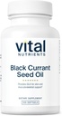 Nutrientes vitales - Aceite de Semillas Currantes Negros - Ácido graso omega 6 esencial - Contiene Ácido Linolénico Gamma (GLA) - Soporte de Función de cartílago, articulación y nervios - 100 Softgels por botella