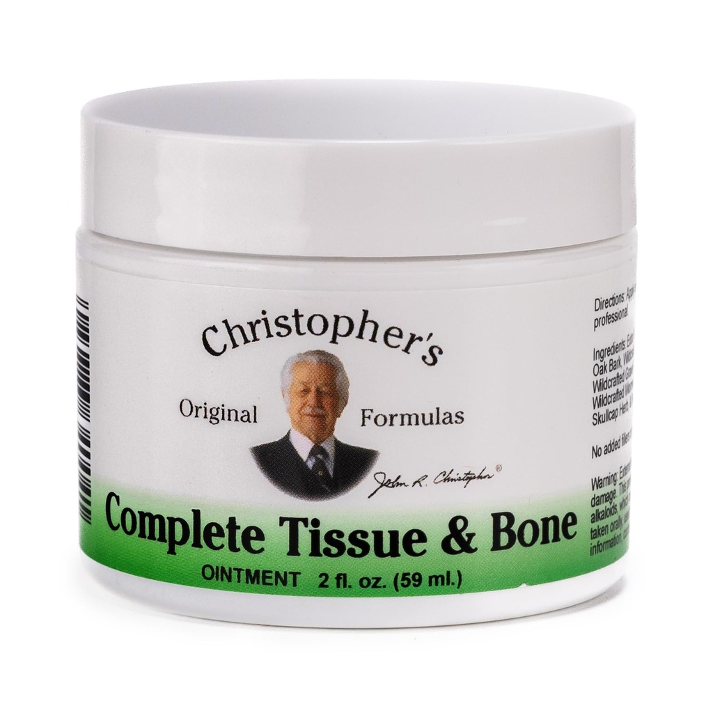 Christopher's Original Formulas Complete Tissue & Bone Ointment, Herbal Blend for Skin & Connective Tissue, 2 oz Jar