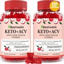 Manzana Vinagre Gummies, Max Strength 2000mg ACV Gummy con Probióticos, B12 y Keto Support, Para Digestión, Metabolismo, Detox, Gut & Immune Health, Gelatin-Free, Non-GMO, 120 keto acv gummies