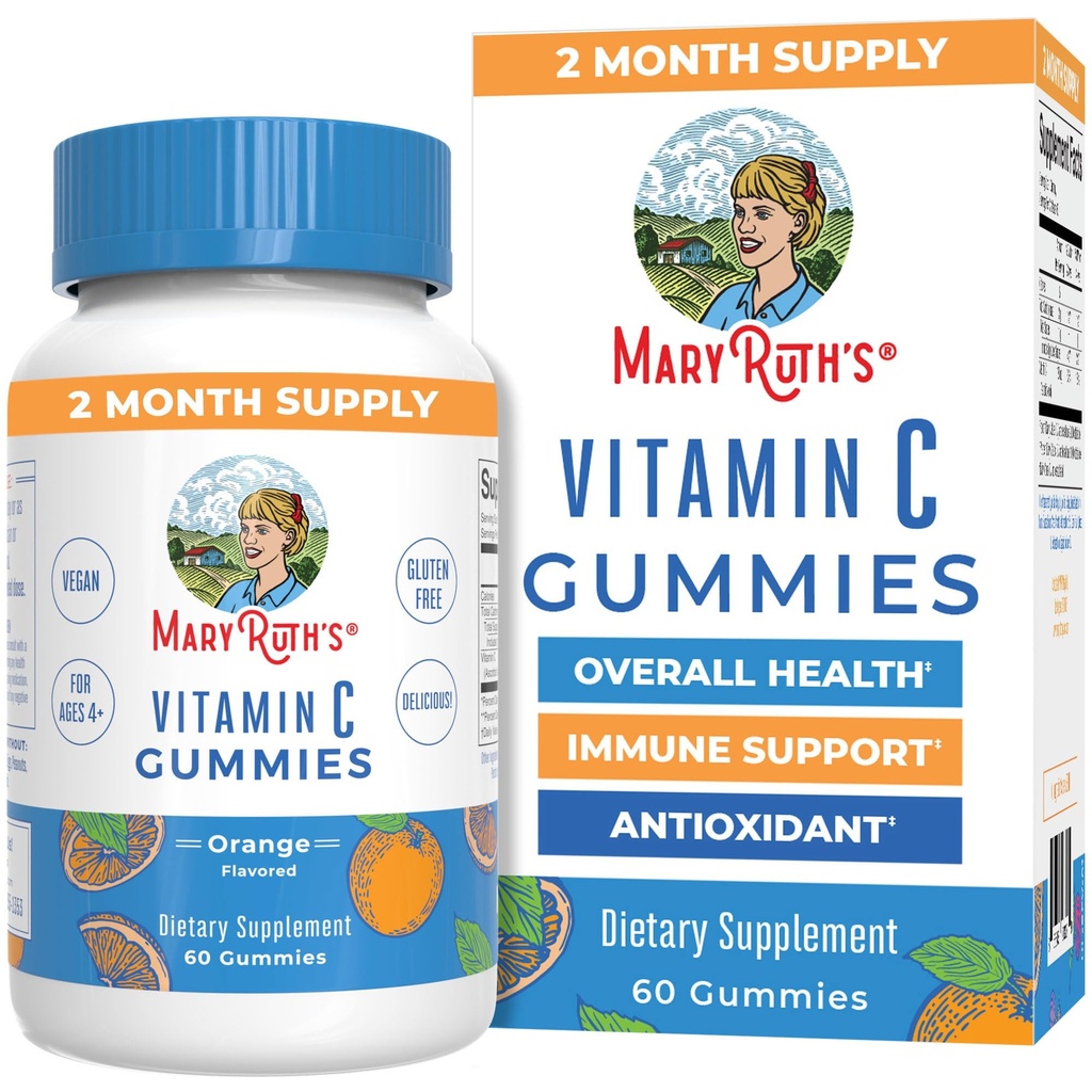 MaryRuth Organics Vegan Vitamina C Gummies TENIDO 2 Mes de Suministro TENIDO Apoyo Inmunitario Suplemento para Adultos &amp; Niños TENIENDO Vitamina C Gummy Vitaminas ANTE NO-GMO TENIDO Pectin Basado en 60 Conde