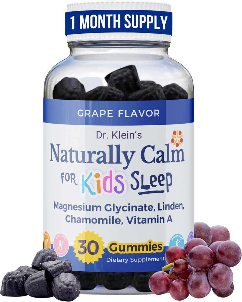 Gummies de calma para niños con glacinato de magnesio, manzanilla &amp; Linden – Gummies multivitamínicos para el sueño, concentración, bienestar diario " equilibrio de rutina: sabor libre de azúcar, 30 cuenta por Rhoziva