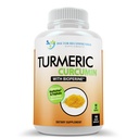 Suplemento de la Curcumina Turmérica - 2250mg/d - Veggie Caps - 95% Curcuminoides con Pepper Negro Extracto (Bioperina) - 750mg cápsulas - 100% orgánico - Turmérico más potente (180 conteo)