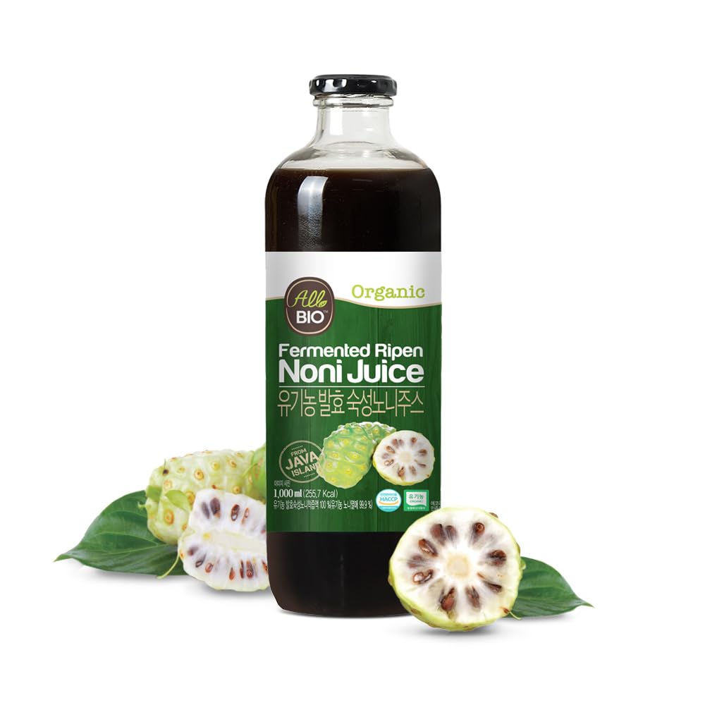 Java Organic NONI Juice Extract - 33.8 fl oz (1L) Botella - 100% Pura Resveratrol &amp; Fermented Noni by ALLBIO