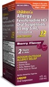 TARO Alivio de Alergia 12HR Alivio de Alergia Antihistamínico Líquido, Sabor de Berry, Libre de Alcohol, Libre de Tinte &amp; Azúcar, Fexofenadine HCl (4 oz)