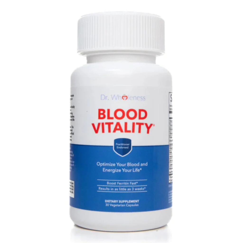 Dr. Wholeness Blood Vitality ← Daily Iron/Multivitamin Supplement TEN Boost Ferritin and Energy, Most Effective Iron Supplement, High Potency, Non-Constipating, No Nausea, and Bioavailable TEN 30 cápsulas