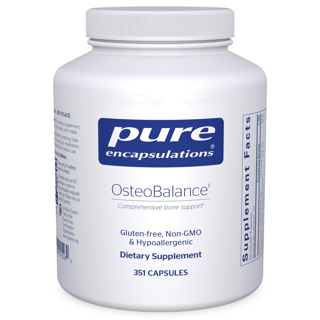 Encapsulaciones puras OsteoBalance ← Suplemento hipoalergénico para promover la absorción del calcio y la mejora de la mineralización sana de los huesos*