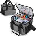 Trunab Bolsa médica aislada con divisores ajustables, suministros de medicina bolsa resistente al agua para el hogar, viajes, camping, bolsa vacía - diseño patentado, gris