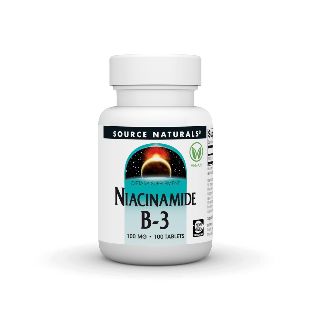 Fuente Naturales Niacinamida B-3, 100 mg Suplemento dietético - 100 Tabletas