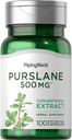 Piping Rock Purslane Suplemento 500mg Silencio 100 Capsules Silencio Portulaca Oleracea Silencio No GMO, Gluten Gratis