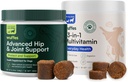 Wuffes Hip y suplemento conjunto para grandes razas y 23 en-1 multivitamina Bundle