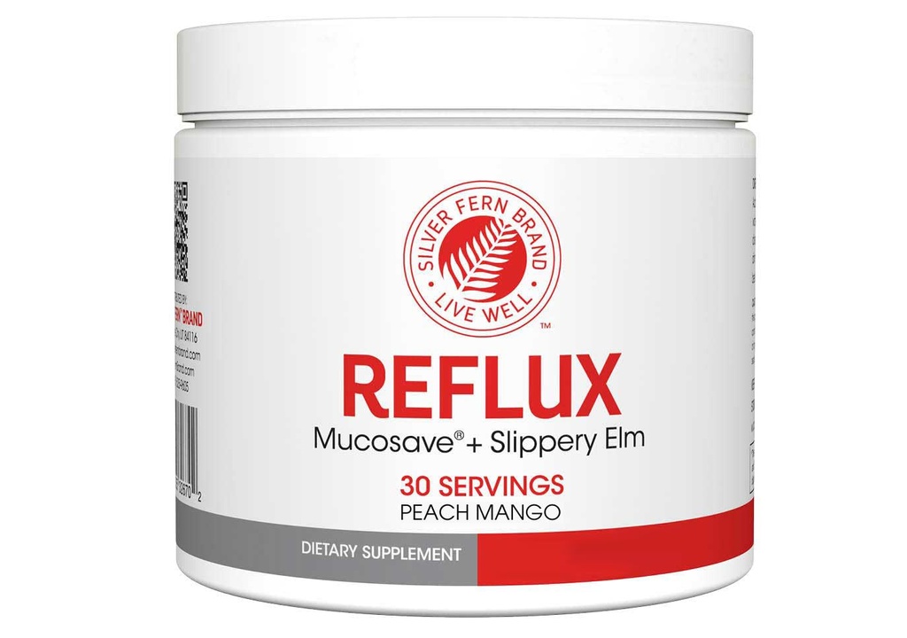 Suplemento Digestivo de Reflujo - Peach Mango Flavor - Cada Tub = 30 Scoops = 30 Servings - Apoyo Mucosal para Problemas Ácidos - con Mucosave FG y Slippery Elm Bark (1 Tub)