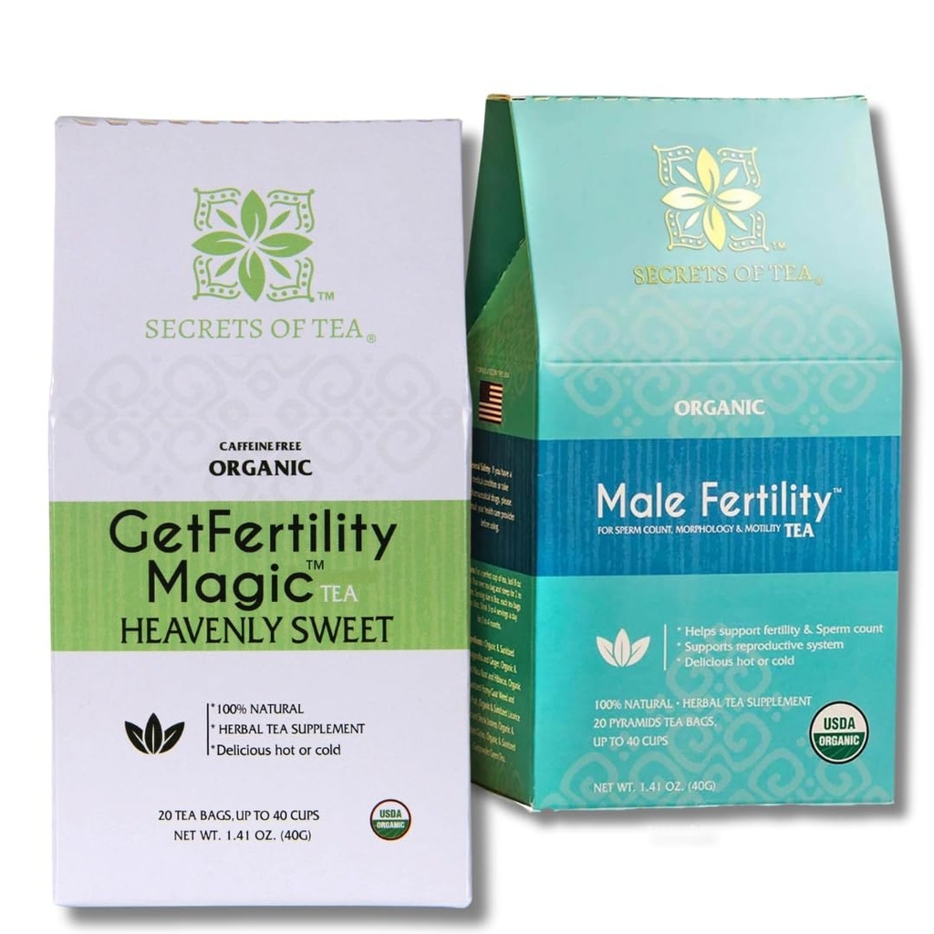 Secretos de té- fertilidad té para hombres y mujeres- USDA Organic- Delicious 40 Biodegradable Sachets