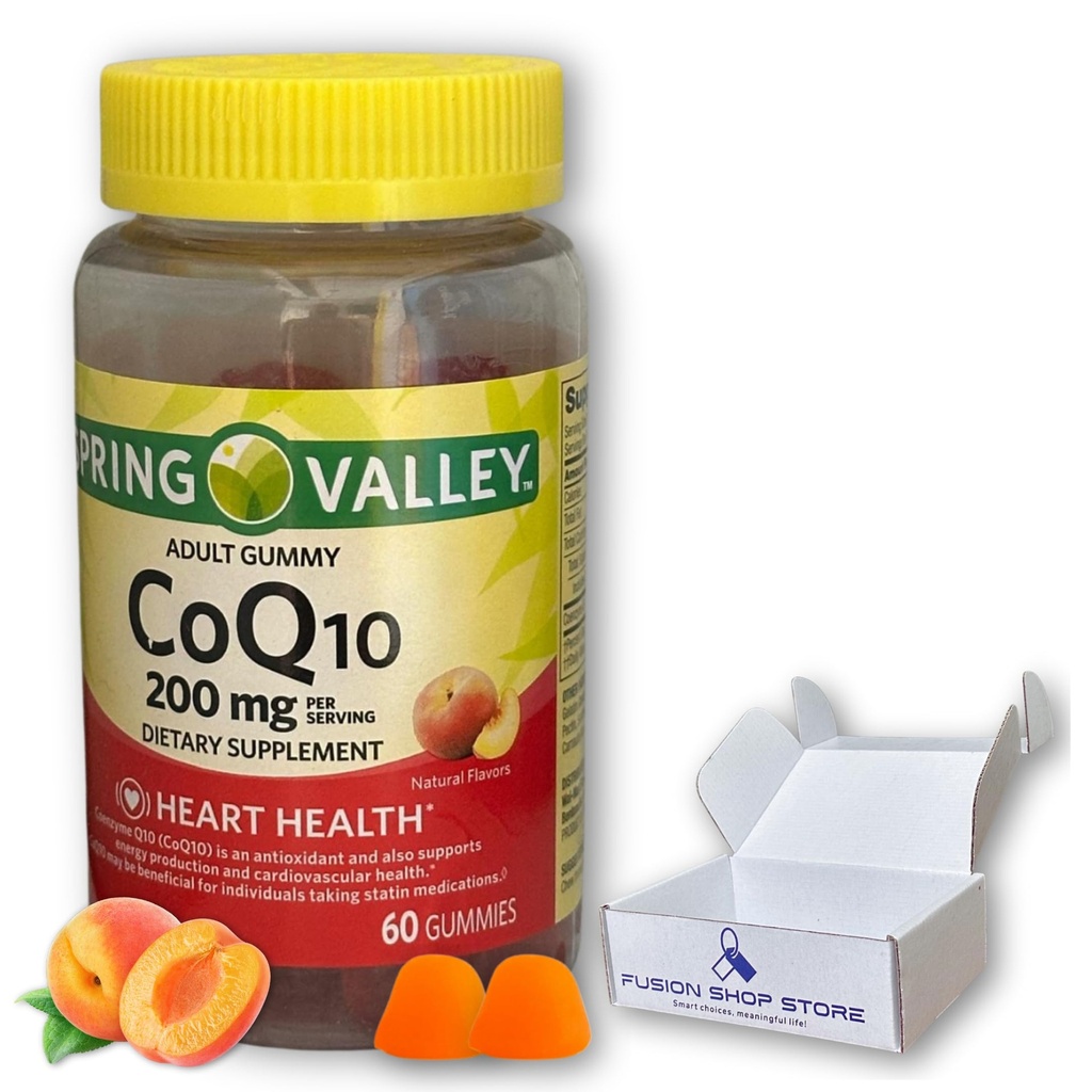 Coq10 200mg Gummies- Coenzyme Supplement for Adults 60 ct (Pack of 1), Boxed By Fusion Shop Store