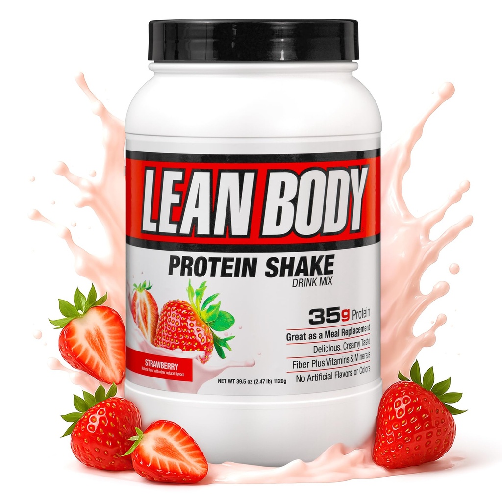 Labrada Nutrición Lean Body Hi-Protein Shake, Fresa, 2.47-Pound Tub Strawberry PACKAGING MAY VARY