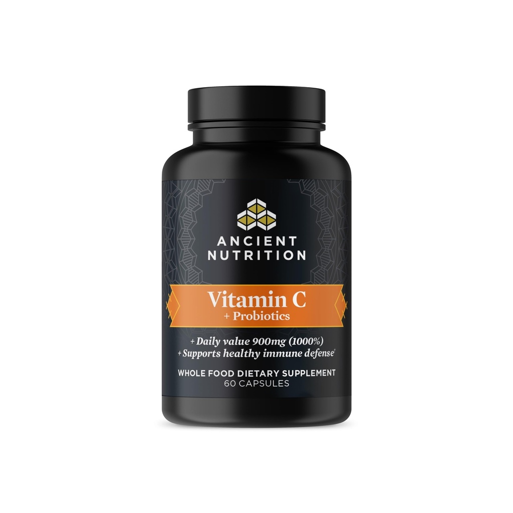 Probióticos de nutrición antiguos y suplemento de vitamina C, apoya el sistema de inmunos saludables y la salud de Gut, hecho sin transgénicos, suplemento de Superalimentos, Paleo y Keto Friendly, 30 servicios