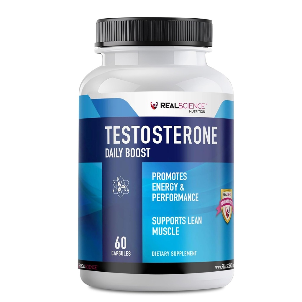 Boost Daily Booster Free Testosterone para Hombre - Suplemento más fuerte para el crecimiento muscular, culturismo & energía con 9 potentes ingredientes - 60 cápsulas