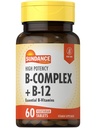 Sundance Vitamina B-Complex TENIDO con B-12 ANTE 60 Tablets TENIDO High Potency TEN VÍgetarian, Non-GMO, y Gluten Free Supplement