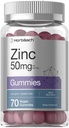 Horbäach Zinc 50mg TEN 70 Gummies ANTE Mixed Berry Flavor tó Vegan, Non-GMO y Gluten Free Formula ANTE Zinc Citrate Suplemento dietético