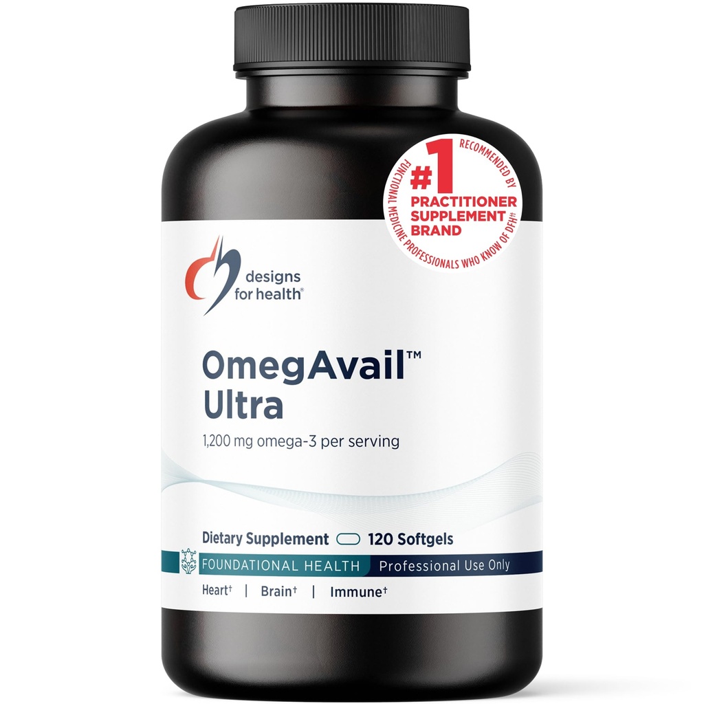 Diseños para OmegAvail Ultra TG Fish Oil 1200mg - Triglyceride Form Omega 3 Fish Oil Suplemento con DHA/EPA - No Fishy Aftertaste (120 Softgels)