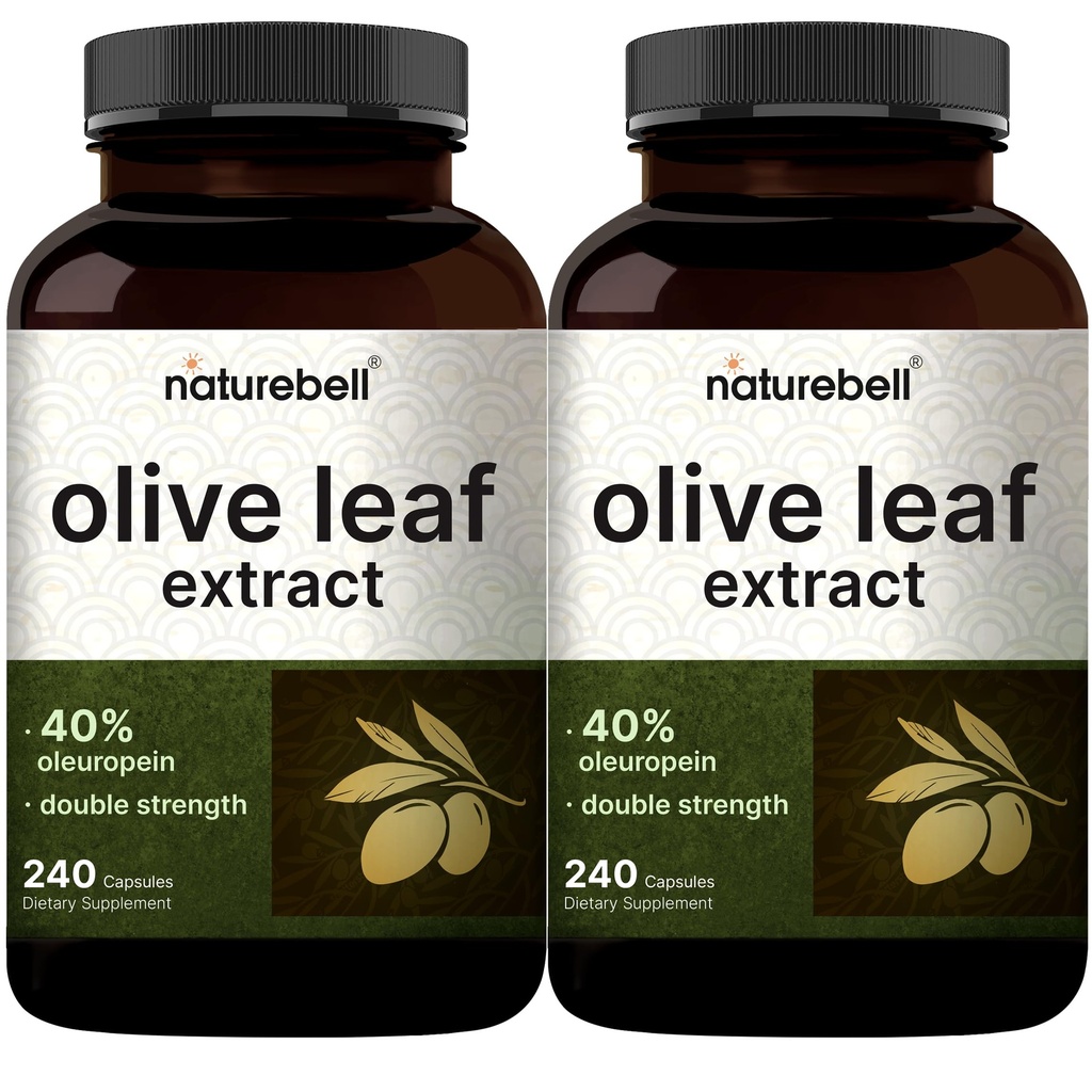 2 Pack Olive Leaf Extracto 30000mg, 480 Capsules Total tención 40% Active Oleuropein, 50:1 Herbal Equivalent – Rich in Polyphenol & Flavonoid Antioxidants for Immune & Heart Health – Non-GMO