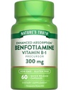 La verdad de la naturaleza Benfotiamine TEN 300mg ANTE 60 Conteo TENIDO NO GMO Y Gluten Suplemento gratuito TEN Vitamin B1 Precursor