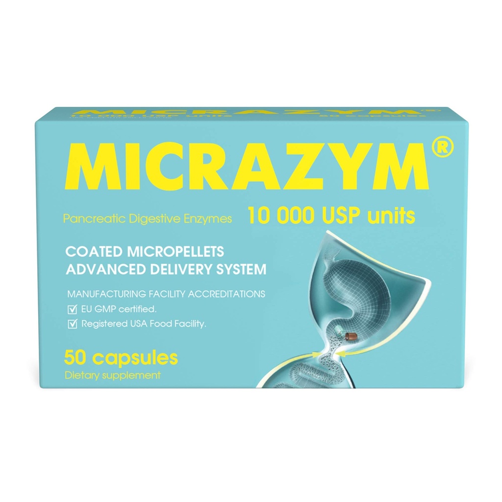 AVVA Pharmа Pancreatic Enzymes - 10,000 USP Efectivamente Pancreatic Enzyme Suplementos - Enzimas digestivas para la digestión - 50 cápsulas de acción rápida con Amylase, Lipase y Protease
