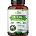Zazzee DIM 300 mg Por Cápsula, 100 Cuenta, Más 10 mg BioPerine, Estrógeno Balance, Hormonal Acne, Menopause Support, Hormonal Balance, Diindolylmethane, Vegan, All-Natural, Non-GMO, Made in The USA