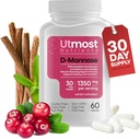 Utmost Urinary D-Mannose Supplement - Urinary Health for Women - Optimized Clinical Strength Formula Cleanses, Flushes and Rebuilds El sistema urinario en tan poco como 3 días