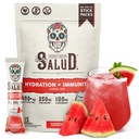 Salud 2-en-1 Hidratación y electrolitos de inmunidad Polvo, sandía Margarita - 15 Serviciones, Agua Fresca Bebida Mix, Elderberry, Dairy &amp; Soy Gratis, No Gluten Free, Vegan, Baja Calorie, 1G Sugar