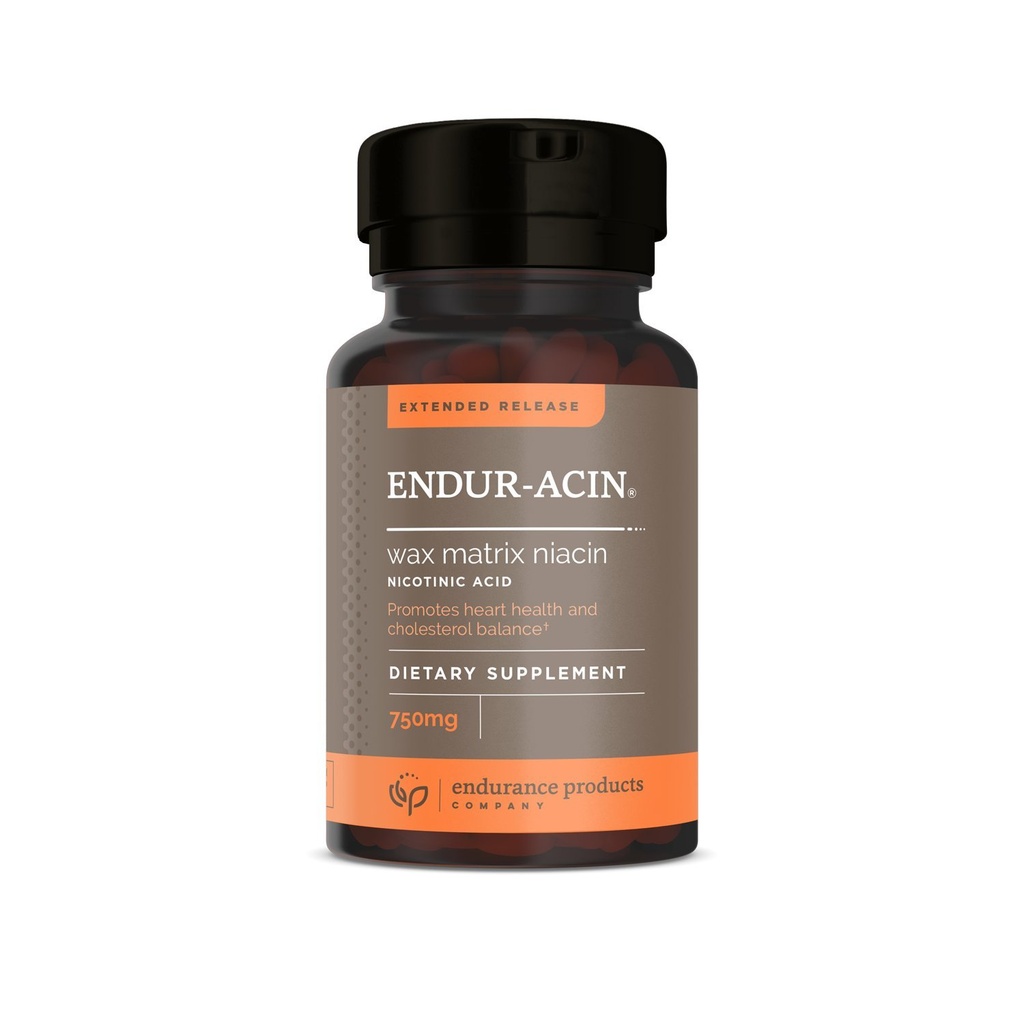ENDUR-ACIN Niacina, Salud del Corazón " Sanidad sana del equilibrio del colesterol, liberación ampliada para la absorción óptima, libre de gluten, 750 mg (200 tablas)