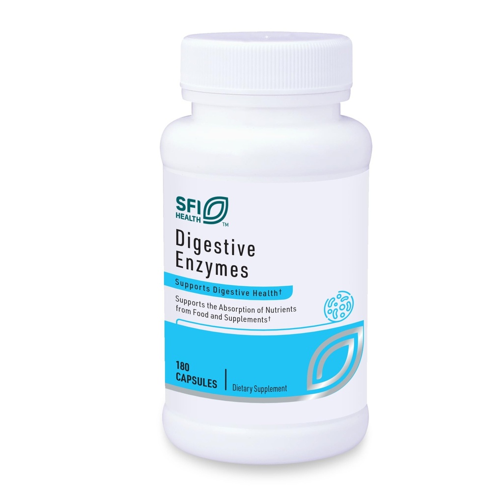 Klaire Labs SFI Health Digestive Enzymes - Gut Health Supplements with Lipase, Amylase " Protease Enzymes for Digestion - Aid Nutrient Absorption - Help Occasional GI Discomfort (180 cápsulas)
