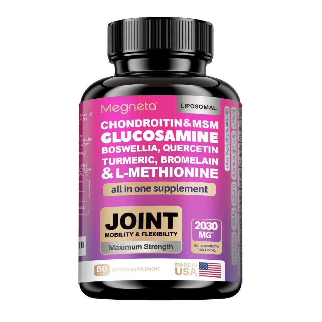 19-in-1 Soporte Conjunto Capsules Glucosamine Chondroitin Turmeric Msm Boswellia - Suplemento de Soporte Conjunto para Huesos, Atrás, rodillas, Manos Salud Conjunta