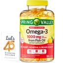 Omega-3 de Fish Oil Heart General &amp; Brain Health Suplemento dietético Softgels, 1000 mg, 120 Cuenta Bundle con 45 Diabetes de Luall Decodificado