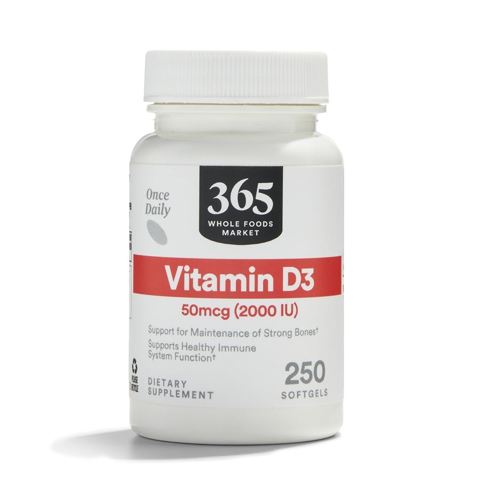 365 by Whole Foods Market, Vitamina D3 2000 UI, 250 ct