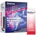 2before Blackcurrant I All Natural Vegan Pre Workout, Caffeine Free I Clean Energy, Endurance, Recovery I Pre Workout Mujeres y Hombres I 20 x Individual Packets I Informado Deportes Certificado