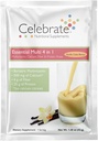 Celebrar vitaminas 4 en-1 Multivitamina Bariatrica con Afeitado de Citrato de Calcio Proteína, 500 mg de Calcio, para Cirugía Post Bariatrica, Batter de Vainilla, 15 Packs Únicos de Servir