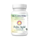 Dr. Clark Folic Acid (Vitamin B9) Suplemento – 1 mg, 100 cápsulas de gelatina, vitamina B esencial para la salud diaria