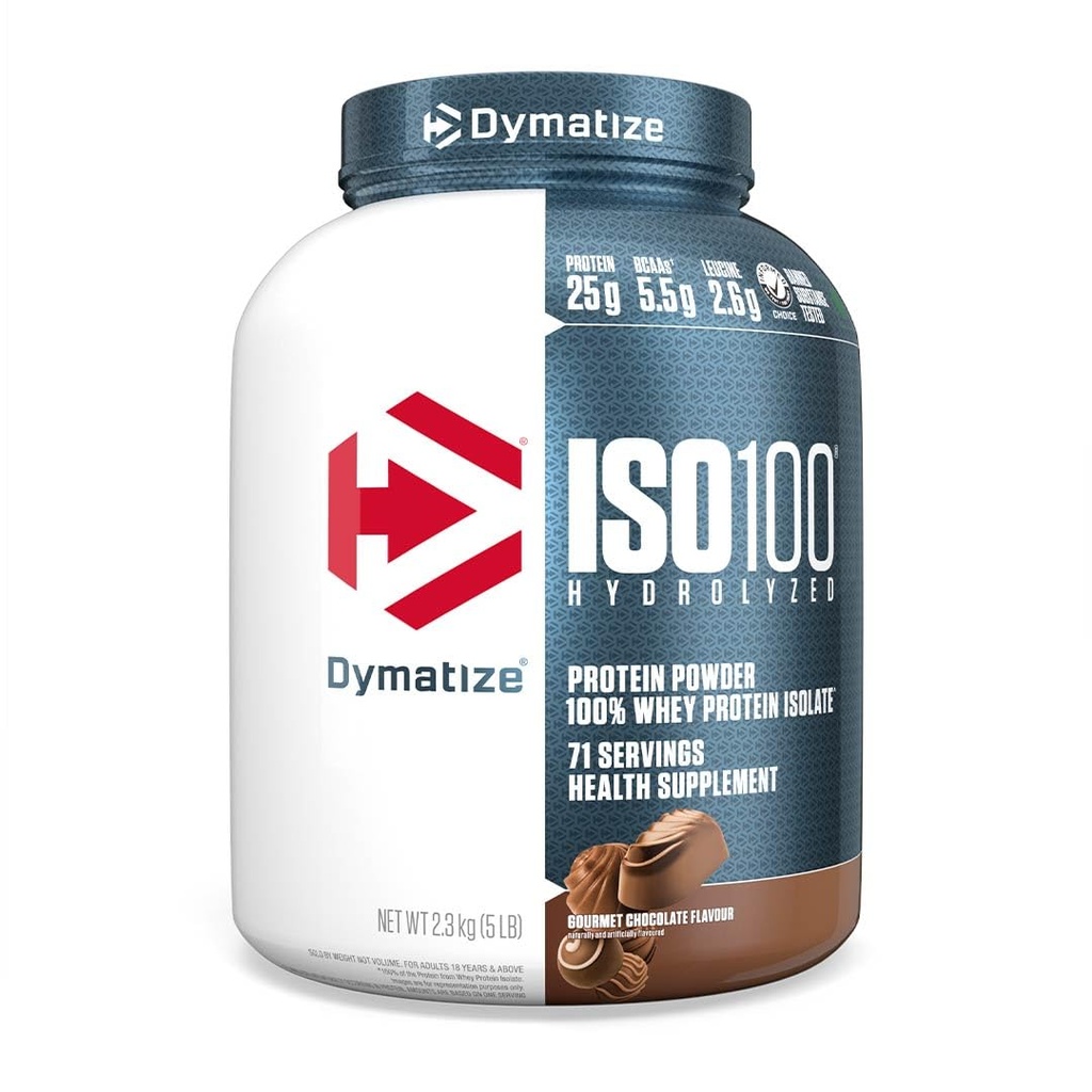Dymatize Nutrition ISO 100, Whey Protein Powder, Gourmet Chocolate, 5 libras