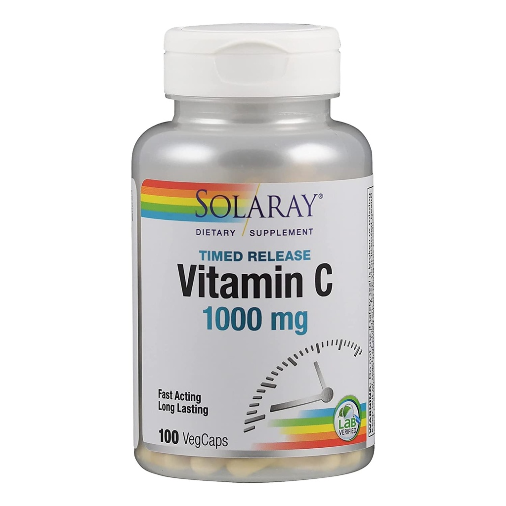 Solaray C Suplemento de liberación de dos etapas, 1000 mg, 100 conteo