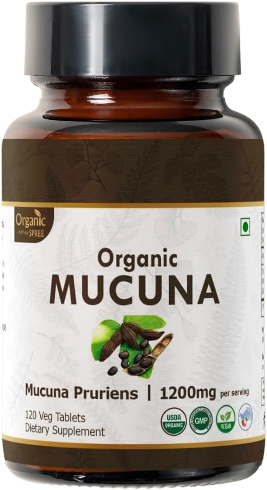 Mucuna 120 Tabletas – USDA Orgánica Mucuna Pruriens – Apoya la relajación y la función cognitiva*
