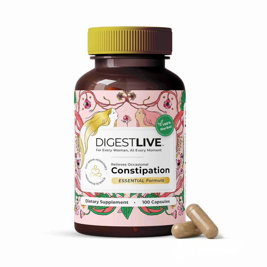 Laxative, Constipation Relief for Women - Stool Softener - 100% Natural - 100 cápsulas - Female Colon Cleanse, Detox - Gas and Bloating Relief - Vegan, Gluten y GMO Gratis