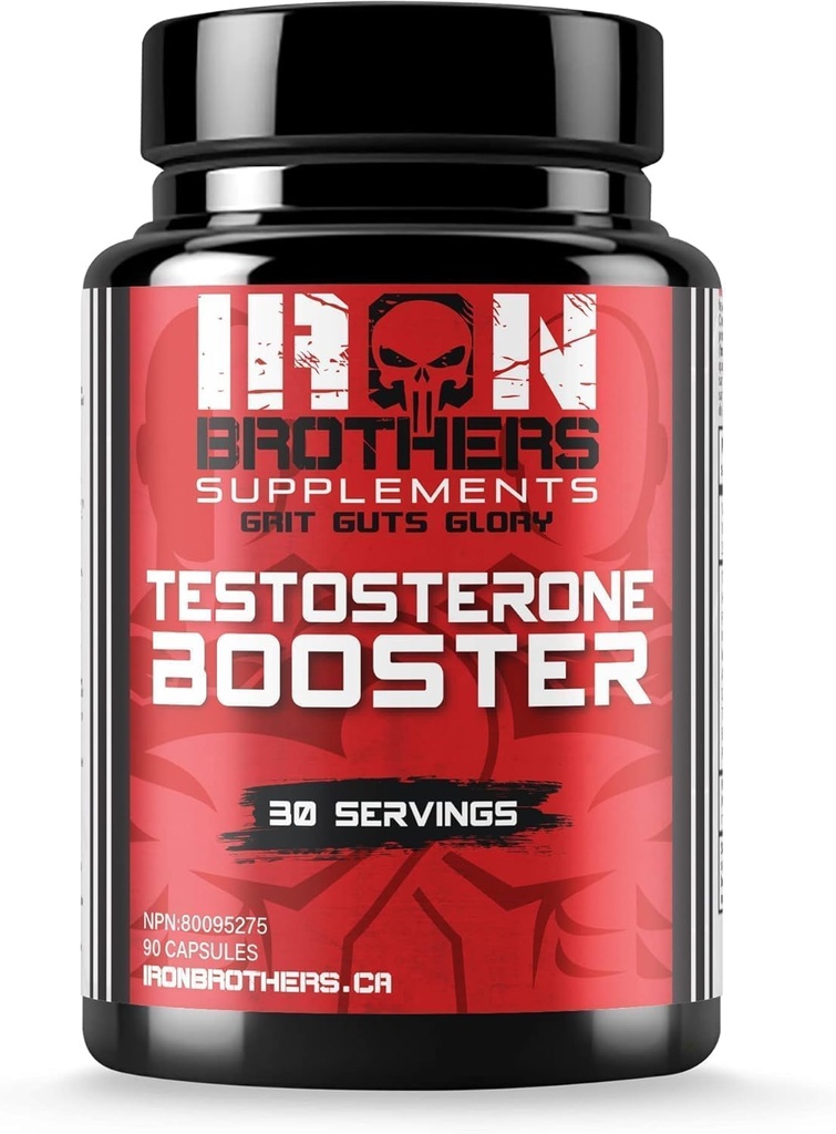Hermanos Hierro Suplementos Boosterona Testosterona para Hombres, 90 Capsules Silencio Testosterona Suplementos para Hombres Para Mejorar el Crecimiento Musculo Silencio Estrogen Blocker ← Promociona la Pérdida Gorda & Aumento Performance - 30 Días