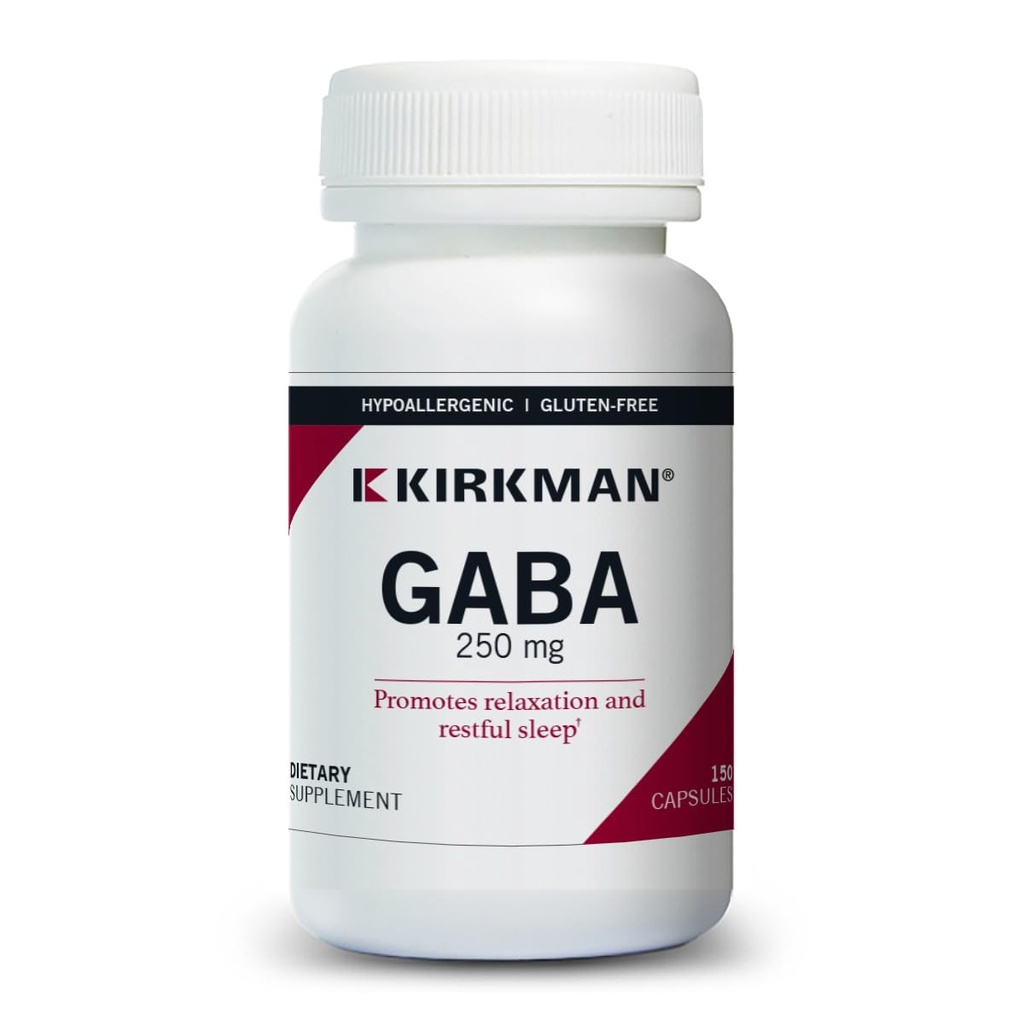 Kirkman GABA 250 mg - hipoalergénico, 150 cápsulas