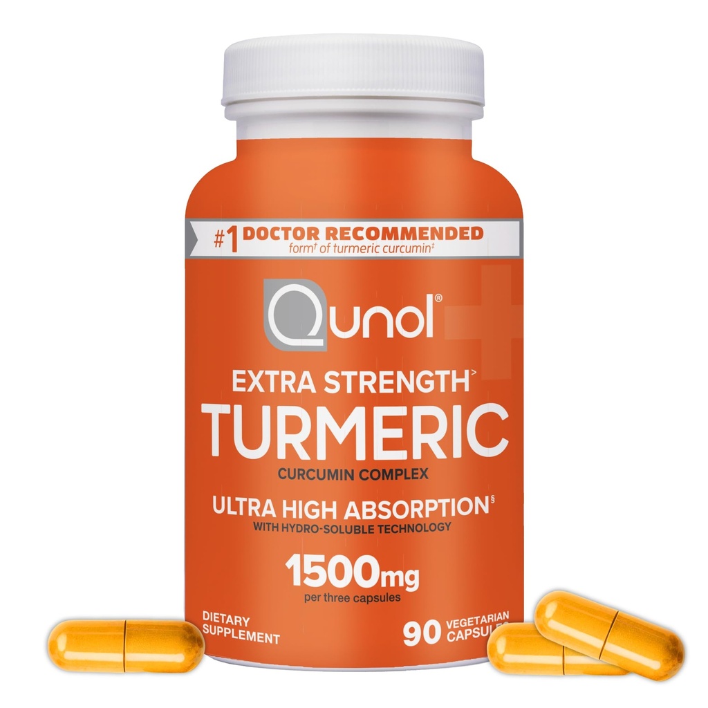 Cápsulas de Curva Turmérica, Cunol con Ultra Alta Absorción 1500mg, Soporte Conjunto, Suplemento dietético, Fuerza Extra, 90 Cápsulas Vegetarianas