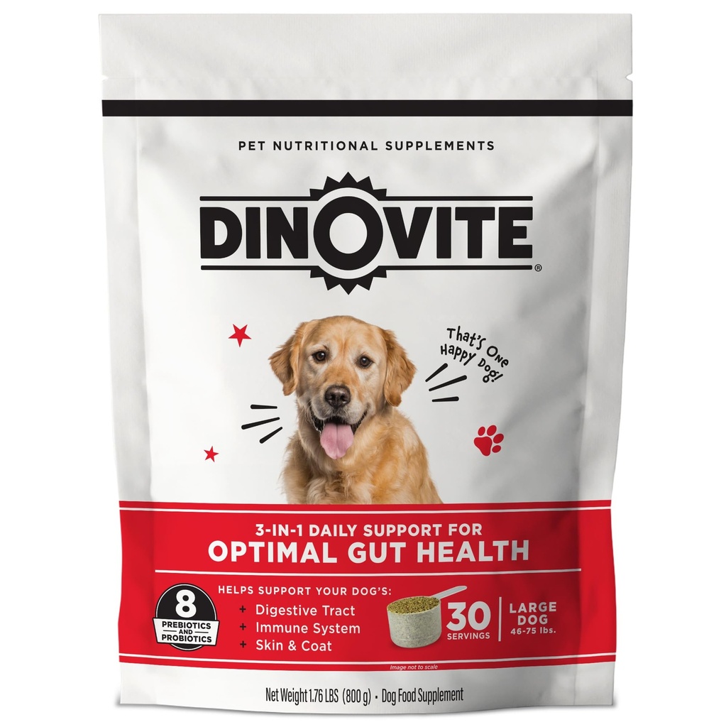 Suplemento Probiótico Dinovite para perros - Omega 3 - Hot Spot Relief - Skin &amp; Coat Suplemento - 30 Day Supply (30 Day Supply, Large Dogs (45+ lbs))